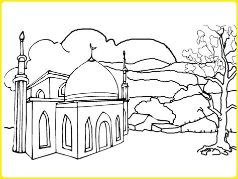 2002 Sketsa Gambar Masjid Lengkap Paling Mudah Digambar