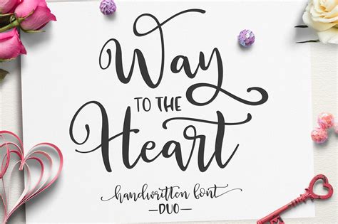 Way To The Heart Script Fonts Creative Market