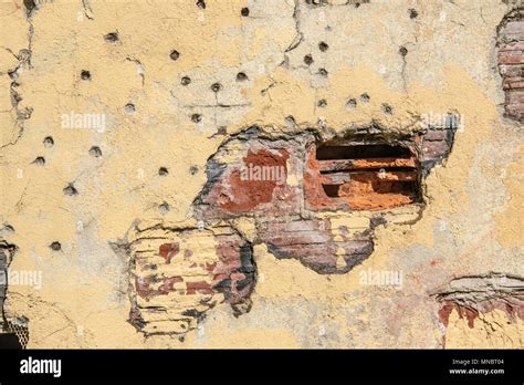 Brick Wall With Bullet Holes Stock Photo Alamy