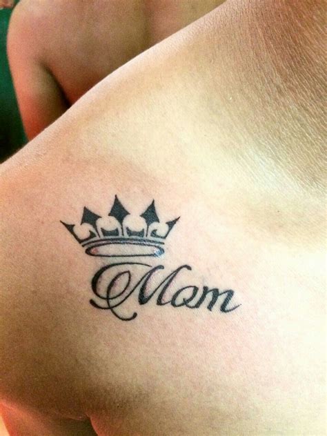 Mom Tattoo With Crown Name Tattoos For Moms Mom Dad Tattoos Simple