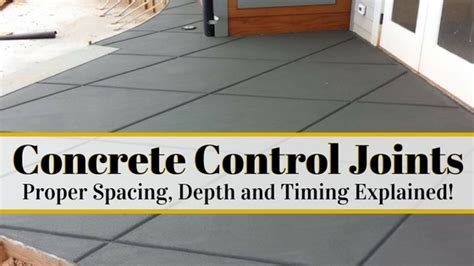 The expansion joint is installed along the edge of the slab where it meets the foundation wall. Concrete Control Joints and Proper Spacing, Depth and Timing