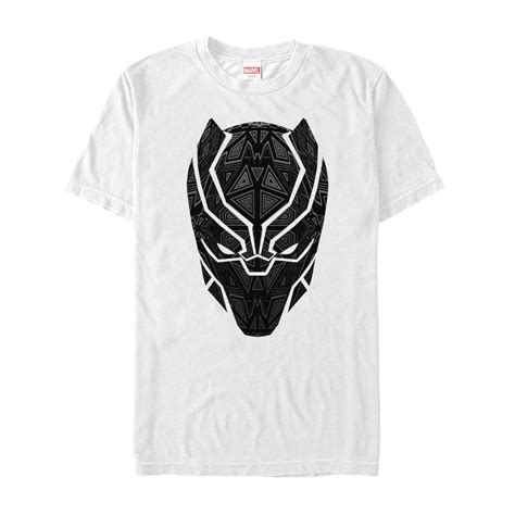 Marvel Mens Marvel Black Panther Ornate Mask Graphic Tee White 3x