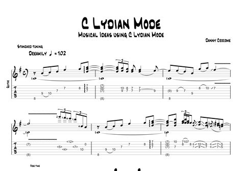 C Lydian Mode Musical Ideas Using C Lydian Mode Sheet Music Danny