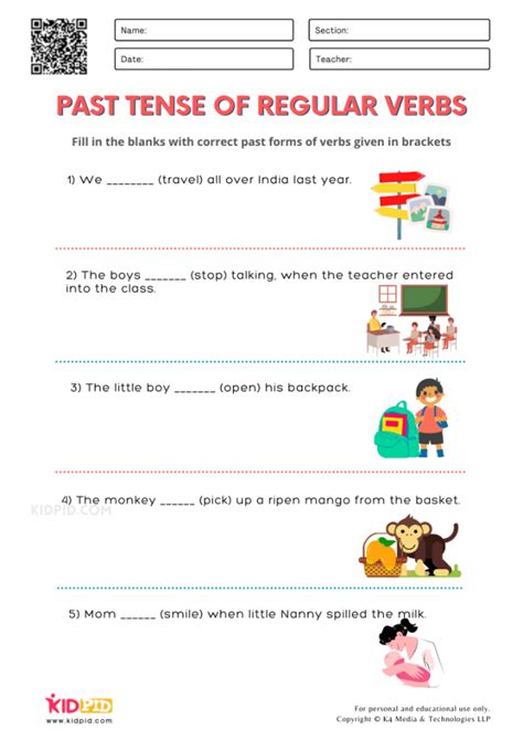 Past Tense Of Regular Verbs Printable Worksheets For Grade 2 Kidpid