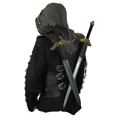 Rogue Leather Armor W Hood Black Or Brown Larp Duel Sword Medieval
