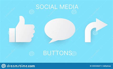 3d Paper Style Of Social Media Buttons Icon Design Stock Vector