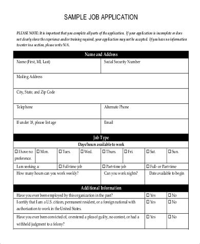 Application for employment form 3285. FREE 9+ Basic Job Application Samples in MS Word | PDF