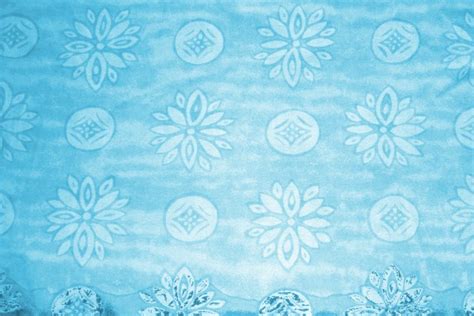 Blue Fabric Texture With Flowers And Circles Picture Free Photograph