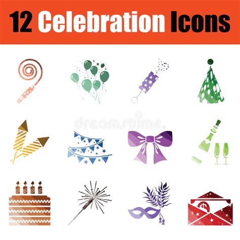 Set Of Celebration Icons Stock Vector Illustration Of Candles 93950374