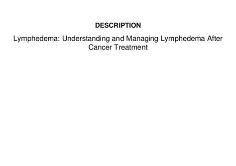 Pdf ⚡ Lymphedema Understanding And Managing Lymphedema After Cancer