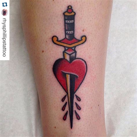 A heart pierced by a dagger has quite a lot of interpretations. just rollin' with it