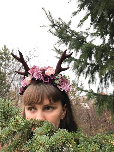 Horns Headdress Custom Crown For Woodland Fairy Mori Girl Etsy