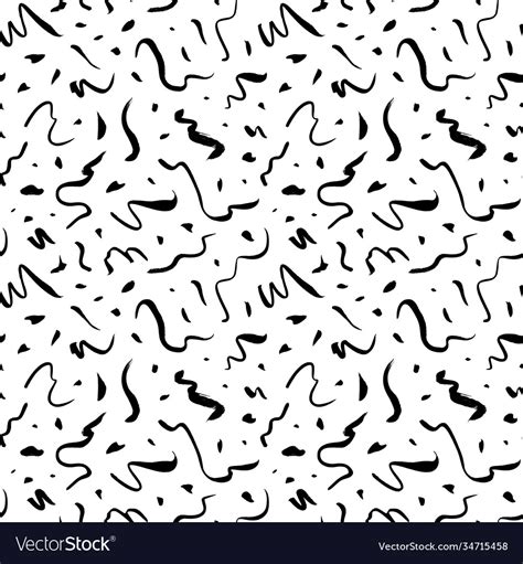 Doodle Lines Seamless Pattern With Dots Royalty Free Vector