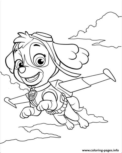 Coloring page paw patrol mighty pups skye in tornado. Paw Patrol Skye Is Flying Coloring Pages Printable