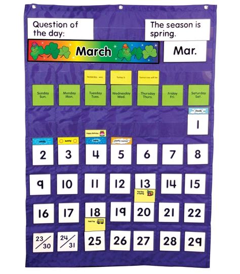 Calendar Pocket Chart Kit Calnda