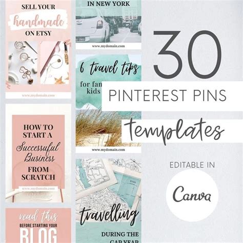 30 Pinterest Templates For Canva Pins Bundle For Canva Etsy