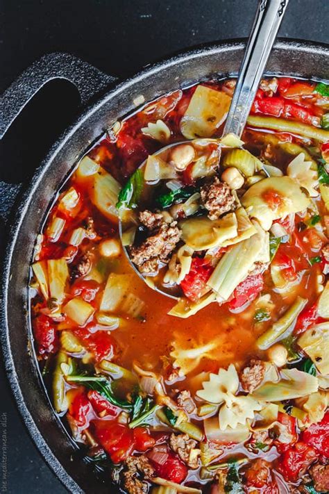 Grilling meat reduces the fat because it drips out while you cook. Italian Sausage Minestrone Recipe | The Mediterranean Dish
