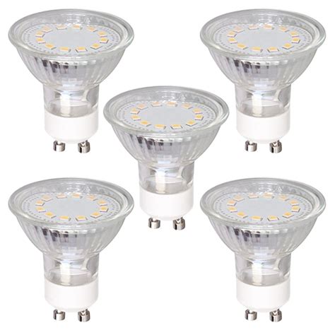 5 X 3w 35w Equivalent Low Energy Gu10 Led Spot Lamps Bulbs 4100k Cool