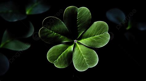 Five Leaf Clover With Black Background Picture Of A Four Leaf Clover