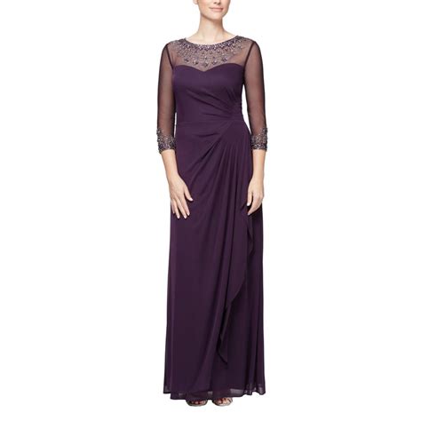 A Line Mesh Gown With Beaded Illusion Neckline And Sleeves Welcome