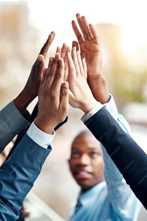Premium Photo Business People Hands And High Five For Collaboration