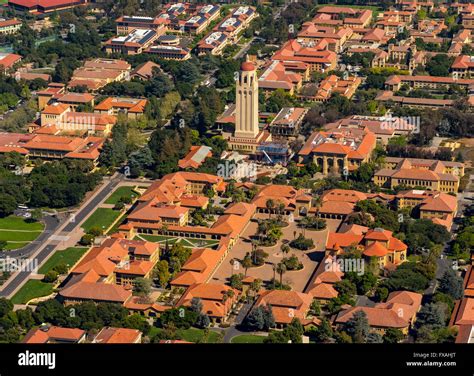 University Campus Stanford University With Hoover Tower Palo Alto