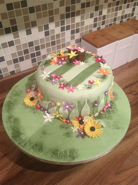 Flower Garden Birthday Cake Garden Birthday Cake Homemade Cakes Cake