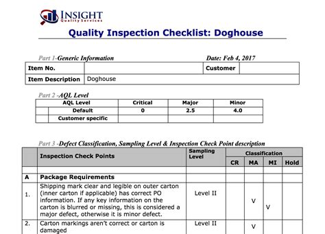 Difference Between A Product Inspection Checklist And A Product