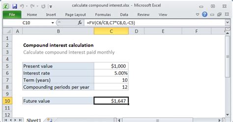 Calculate Compound Interest Excel Formula Exceljet