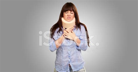 Woman Wearing Neck Brace Stock Photo Royalty Free Freeimages