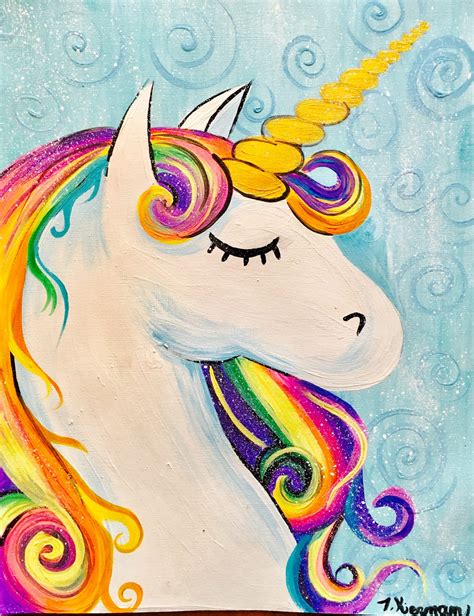 How To Paint A Rainbow Unicorn Easy Step By Step Painting