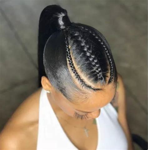 We have select one hairstyle for thick hair, one if you want to keep your black hair cool and free, add natural waves to your hair with the help of a hair makes a lady look charming. 23 Renewed Goddess Braids Ponytail Hairstyles