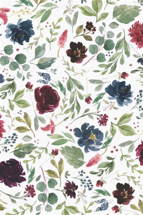 Flower floral design illustration pattern, pattern material bottom pattern flower texture, texture, flower arranging png. Burgundy Navy Blue Floral Watercolor Pattern Tissue Paper ...