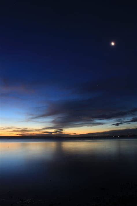 Lake Dusk Landscape Horizon Dark Hd Phone Wallpaper Peakpx