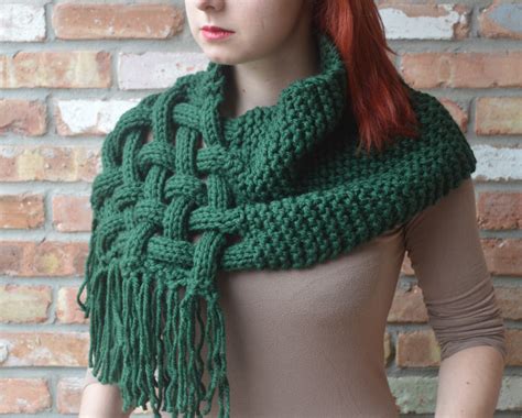 Knit woven scarf - Detailed knitting pattern
