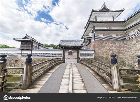 Kanazawa Castle Japan Background Wallpaper Close Stock Editorial