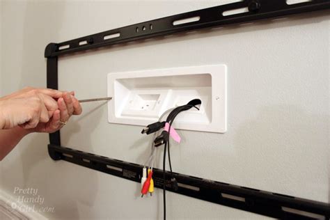 Unfortunately this does not work on brick or cement walls. Wall Mounted TV with Hidden Wires Tutorial