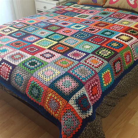 Free Pattern Colourful Granny Square Blanket Diy Smartly