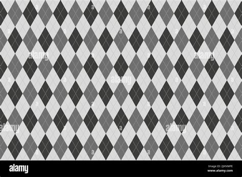 Seamless Gray Argyle Pattern Diamond Shapes Background Vector Stock