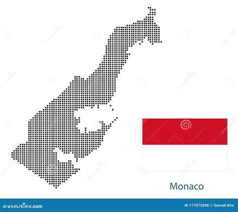Monaco Map With Flag Stock Vector Illustration Of Administrative