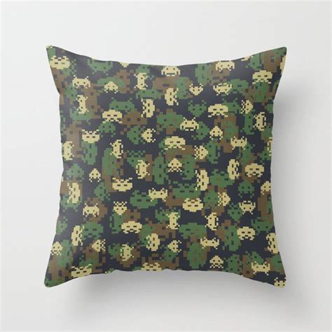 Buy Invaded Camo Woodland Throw Pillow By Grandeduc Gamer Gamers