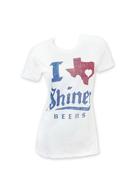 Shiner Beers Womens White I Texas Heart Shiner Short Sleeve T Shirt T Shirt Image Shirts T Shirt