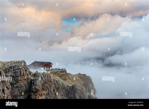 The Lagazuoi Alpine Refuge In The Lagazuoi Mountain Group The Ampezzo