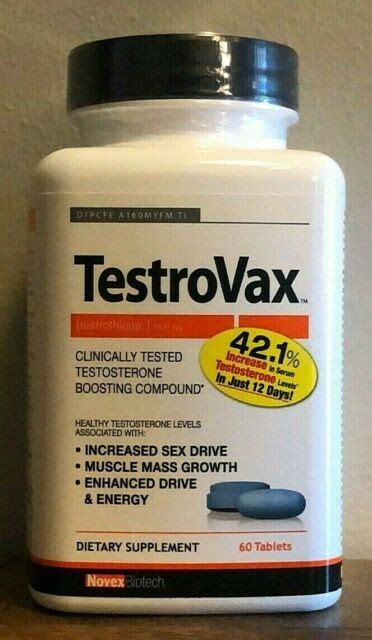 Novex Biotech Testrovax Testosterone Boosting Compound 60 Tablets For