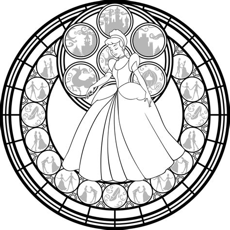 Download Cinderella Stained Glass Vector line art by Akili-Amethyst ...