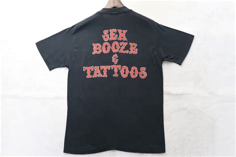 80s 86年 ヴィンテージ Laguns Sex Booze And Tattoos Tシャツ L Usa製 Mad Marc Rude