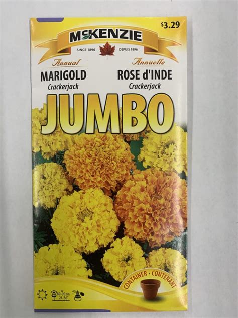 Mckenzie Seed Marigold Crackerjack Jumbo Pack Winnipeg