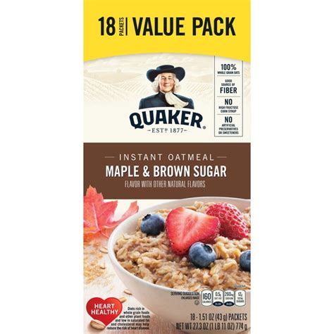 Peaches & cream instant oatmeal. Quaker, Value Pack, Maple & Brown Sugar Flavor, Instant ...