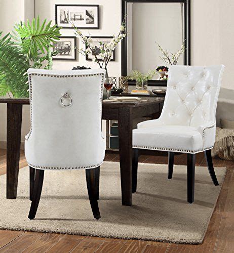 Check out our upholstered dining chairs selection for the very best in unique or custom, handmade pieces from our dining chairs shops. Chic Home James PU Leather Modern Contemporary Button ...