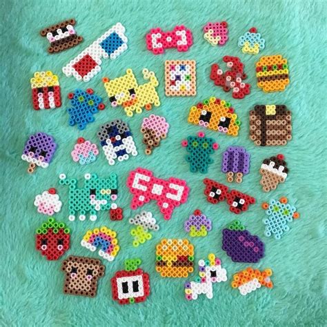 X6 Kawaii Perler Kandi Encantos Etsy Plantillas Hama Beads